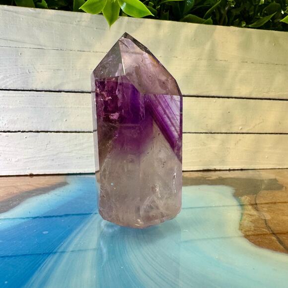 Brazilian Amethyst Polished Tower 78mm Quartz Crystal Point - Picture 3 of 3